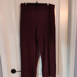 LOFT Burgundy Wide Leg Pants